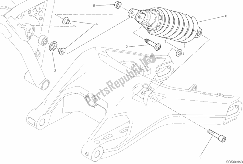 Tutte le parti per il Ammortizzatore Posteriore del Ducati Scrambler Icon Brasil 803 2020